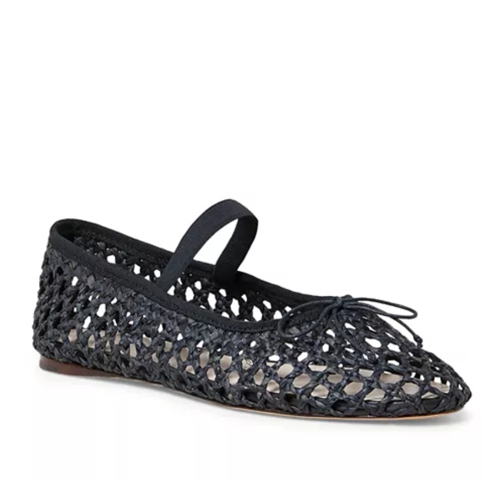 Loeffler Randall Black Woven Flats
